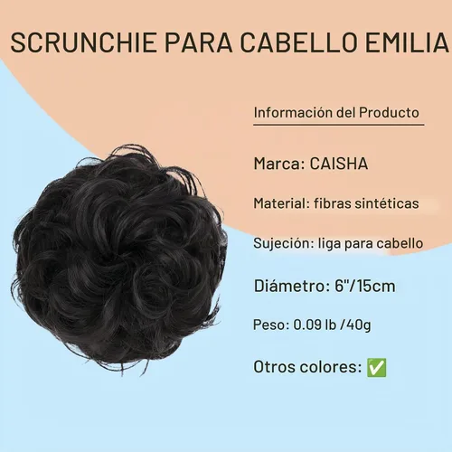 Vista 5 de CAISHA Postizo Grande Scrunchy Recogido Peinado Nupcial Rizado Moño Despeinado Marrón Chocolate Oscuro G2E