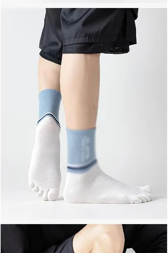 Vista 3 de WEAREZ Calcetines de cinco dedos para hombre, calcetines de verano apestosos, absorbentes, saludables, cómodos, con puntera dividida, calcetines