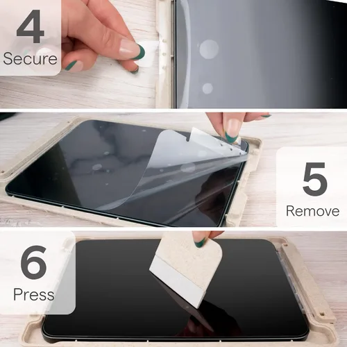 Vista 4 de ZUGU CASE Protector de pantalla para iPad Mini 6 y 7, A17 Pro (A2567, A2568, A2569), película de vidrio templado resistente a arañazos, protector