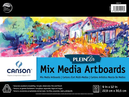 Vista 2 de Canson Artist Series Plein Air - Papel mixto, tablero de arte plegable, 8 x 10 pulgadas, 10 hojas, papel de artista para adultos y estudiantes