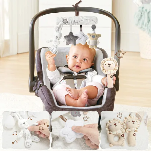 Vista 6 de Golray 9 piezas Cestas de Regalo para Bebés Recién Nacidos para Niños y Niñas Baby Shower, 2 Sonajeros/Juguete Colgante