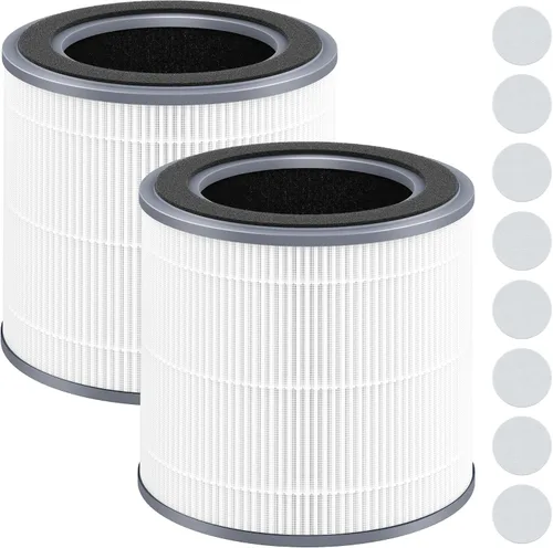Vista 11 de Paquete de 1 filtro de repuesto compatible con purificador de aire Hynik Alviera HH001, filtración de 3 etapas de H13 True HEPA, filtro de carbón