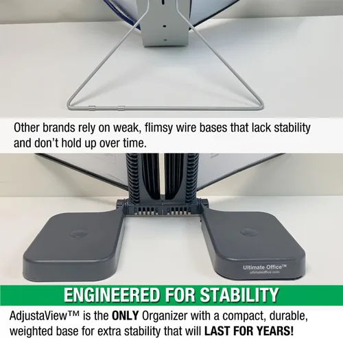 Vista 5 de Ultimate Office AdjustaView Organizador de escritorio de referencia de 10 bolsillos con bolsillos de carga fácil y base compacta y pesada para mayor