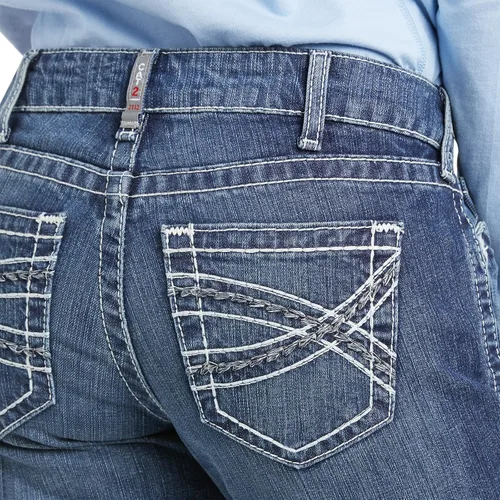 Vista 4 de Ariat FR DuraStretch Jeans entretejidos con corte de bota, jeans cómodos para mujer, Oceanside