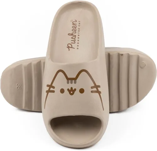 Vista 3 de Pusheen Deslizadores para mujer Sandalias de verano con estampado de gato de dibujos animados Zapatos de verano para mujer Calzado sin cordones