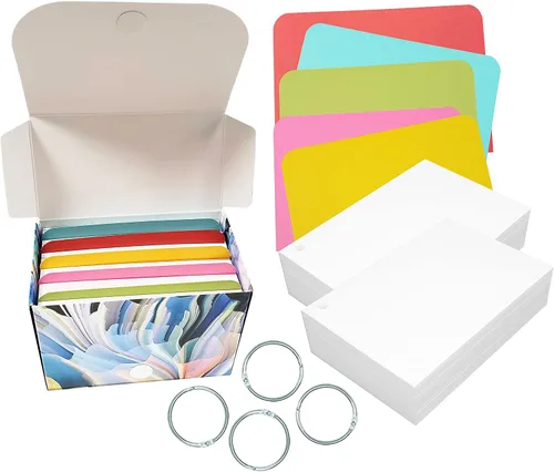 Vista 11 de Debra Dale Designs - Tarjetas de índice en blanco de 3 x 5 pulgadas, color blanco, 200 tarjetas, caja de sistema de estudio con separadores