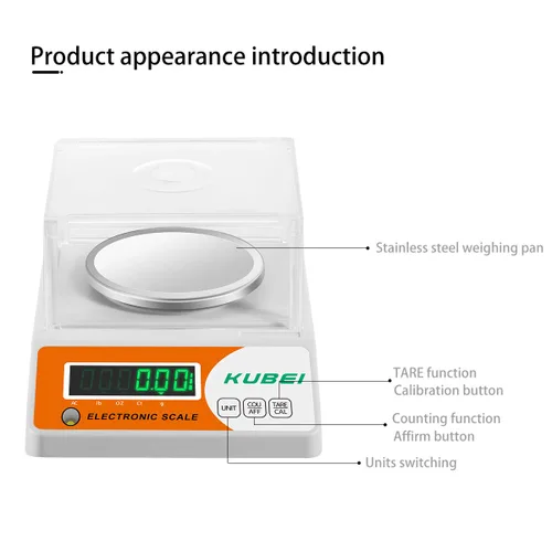 Vista 3 de Balanza analítica de precisión digital de laboratorio de alta precisión, 2.2 lbs x 0.00 oz, balanza electrónica de joyería, báscula de cocina