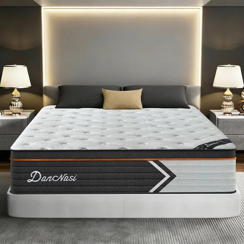 Vista 18 de Twin Mattress, 10 inch Twin Size Mattress Luxury Hybrid with Memory Foam & Pocket Springs for Dual Additional Support and Motion Isolation, Medium