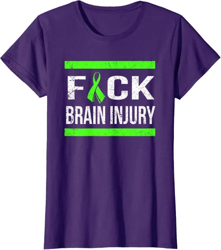 Vista 13 de Apoyo Daño cerebral Concienciación T Shirt, mujer L, Asphalt Negro