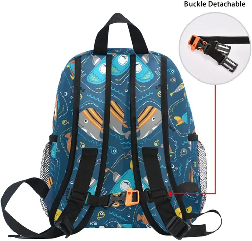 Vista 4 de Mochila de coche personalizada para niños preescolares mochila escolar para niñas y niños bonita bolsa de libros para senderismo camping 09-mar