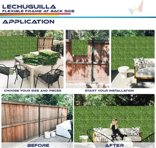 Vista 7 de Windscreen4less 1 panel artificial de boj de 20 x 20 pulgadas, decoración de pared verde hierba sintética para decoración al aire libre