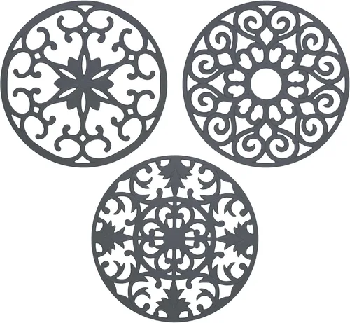 Vista 10 de GASARE, salvamanteles de silicona extra grandes, gruesos, de 10 pulgadas para platos calientes, ollas y sartenes, almohadillas calientes para Negro
