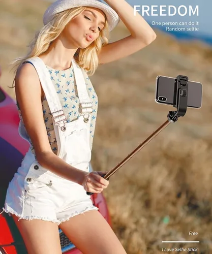 Vista 2 de Trípode para selfie stick extensible para teléfono con control remoto inalámbrico, portátil, ligero, para grabación de video, trípode de viaje