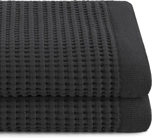 Vista 51 de GILDEN TREE Toalla de baño tipo waffle de secado rápido, toallas de baño delgadas de lujo, toallas de baño 40x80 grandes, estilo moderno (crema)