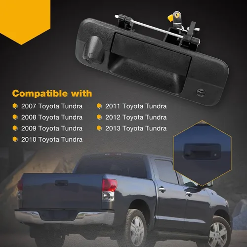 Vista 6 de Gledewen Manija de pestillo para portón trasero con orificio para cámara trasera para Toyota Tundra 2007-2013 Reemplaza # 69090-0C051