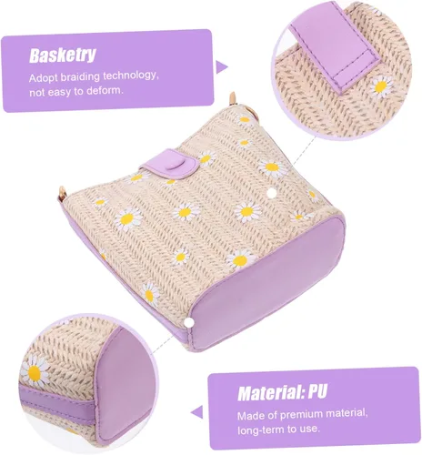 Vista 5 de VALICLUD 1 bolso de mensajero para mujer, bolsos de hombro para mujer, bandolera con patrón de ratán, bolso de hombro para niña