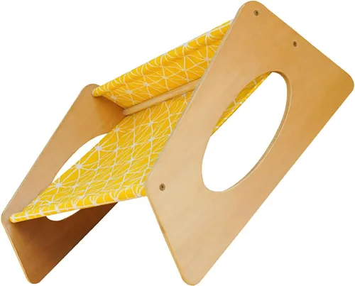 Vista 4 de Cama elevada de madera para gatos, hamaca transpirable para mascotas de tamaño mediano para todas las estaciones, muebles elevados estables