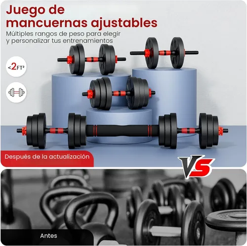 Vista 7 de Adjustable Dumbbell Set, 20/33/45/70/90lbs Free Weight Set with Connector, 4 in1 Dumbbells Set Used as Barbell, Kettlebells, Push up Stand