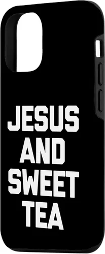 Vista 2 de iPhone 14 Jesus & Sweet Tea - Divertida funda de Jesús religioso cristiano católico