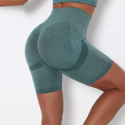 Vista 7 de Pantalones cortos de yoga para mujer, pantalones cortos de cintura alta, pantalones cortos de yoga para ciclismo, pantalones cortos de entrenamiento