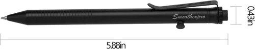 Vista 2 de SMOOTHERPRO - Bolígrafo de acción de perno, bolígrafo de bola de acero inoxidable compatible con recarga de Pilot G2, bolígrafo EDC para escritura