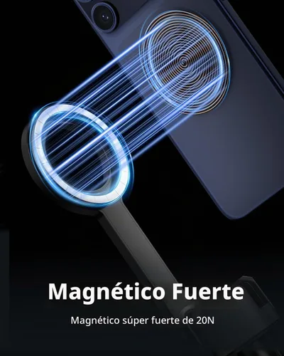 Vista 2 de TODI Trípode magnético de 60 pulgadas para iPhone, mini palo magnético selfie stick compatible con iPhone serie 12-17 con anillo de metal Oscuro
