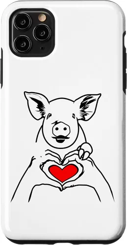 Vista 11 de iPhone 15 Line Art Pig Lover Granjero Pigs Farm Case