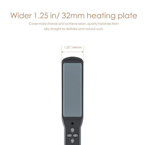 Vista 2 de Plancha de cerámica para cabello rizado, plancha plana ancha de doble
