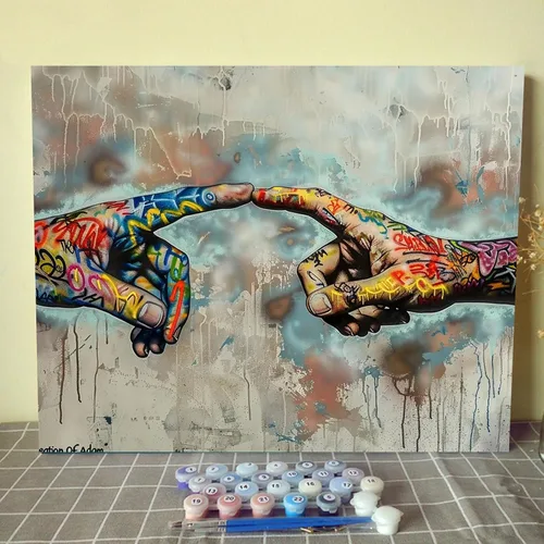 Vista 13 de Tucocoo Kits de Pintura por Números para Adultos y Niños - Labios Graffiti Sacando la Lengua - Pintura al Óleo Digital DIY sobre Lienzo Arte