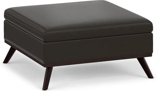 Vista 20 de SIMPLIHOME Owen - Otomana cuadrada con aspecto de lino de 36 pulgadas de Natural