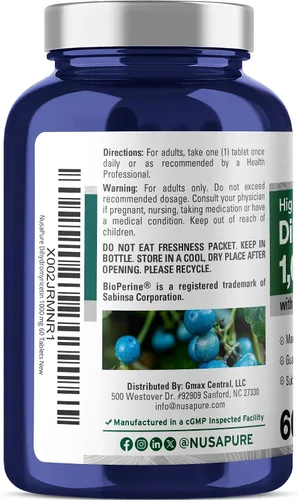 Vista 3 de NusaPure Dihidromiricetina (DHM) 1,000 mg 60 tabletas vegetales (sin OMG y 100% vegetariano)