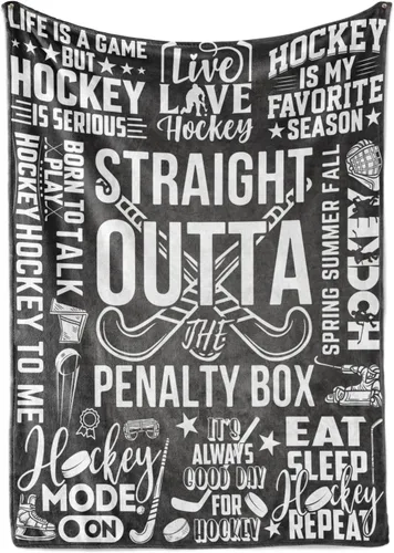 Vista 9 de InnoBeta Regalos de hockey para niños y hombres, mantas de franela de cama de 50 x 65 pulgadas para Navidad, regalos de hockey para niños de 8 a 12