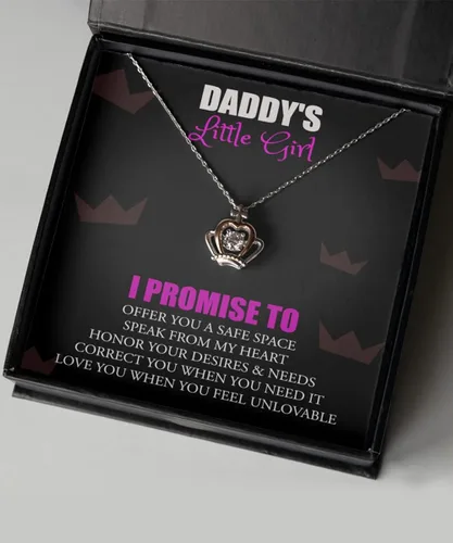 Vista 6 de Collar de corona para niña con mensaje de papá - Perfecto para los amantes