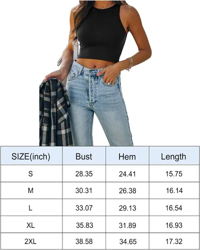 Vista 6 de REORIA - Camisetas ombligueras sin mangas y con espalda cruzada para mujer, ombligueras sexys con cuello halter