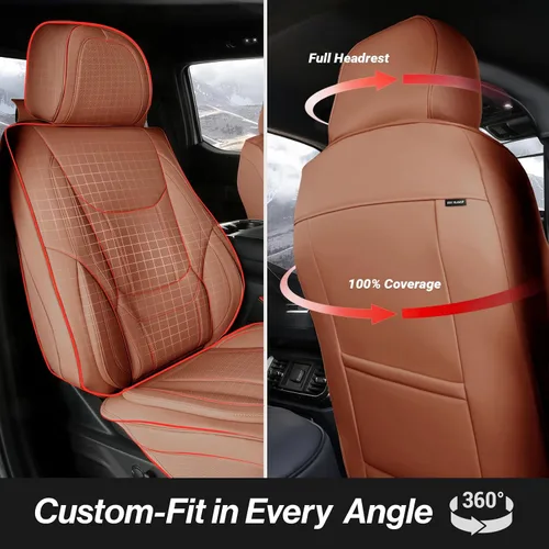 Vista 4 de Coverland Fundas de asiento de automóvil personalizadas compatibles con Toyota Solara Convertible 2004-2008, cubierta impermeable de espuma Marrón