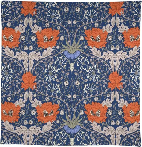 Vista 299 de Mantel Floral Retro de Pájaros, Diseño Original Bohemio William Morris Estampado Cubierta de Mesa para Hogar Picnic Fiesta Comedor Cocina William
