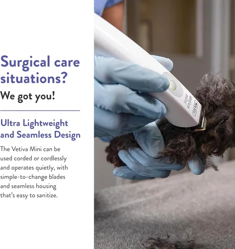 Vista 3 de Wahl Vetiva - Mini recortadora veterinaria inalámbrica profesional para perros, gatos y mascotas (#88420), para gatos, perros y más, grado