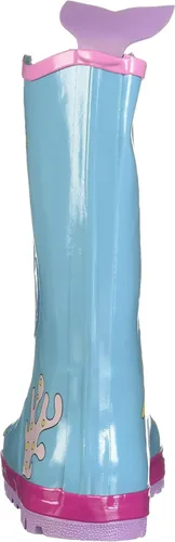 Vista 3 de Kidorable Blue Mermaid Botas de lluvia de goma natural wFun Fishtail tire en la pestaña del talón