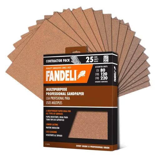 Vista 20 de Fandeli 36021 Hojas de papel de lija multiusos de grano 060, marrón, 9 x 11 pulgadas, 25 hojas