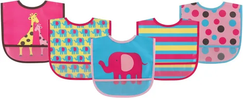 Vista 12 de Luvable Friends Baberos PEVA impermeables unisex para bebés Flamenco