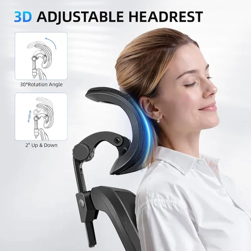 Vista 10 de FelixKing Silla de Oficina, Silla de Escritorio con Soporte Lumbar Ajustable, Silla de Computadora Ergonómica con Respaldo Alto y Respaldo