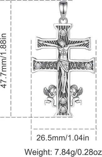 Vista 128 de CELESTIA Medallas de plata de ley 925 San Miguel/San Cristóbal/San Benito/San Gabriel/Virgen María/Jesús/Caravaca/Metatrón/Sello de los Siete