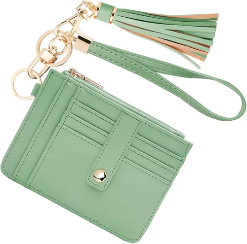 Vista 41 de KNGITRYI Billeteras pequeñas de pulsera para mujer RFID para tarjetas de crédito, cartera con llavero, cartera para tarjetas de crédito