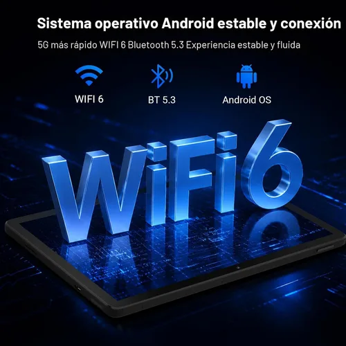 Vista 6 de Tableta de 11 pulgadas, Octa-Core, 16GB RAM 128GB ROM 1TB Expand, Batería 8200mAh, WiFi 6 Bluetooth 5.3, Pantalla HD IPS, Cámara dual, Desbloqueo