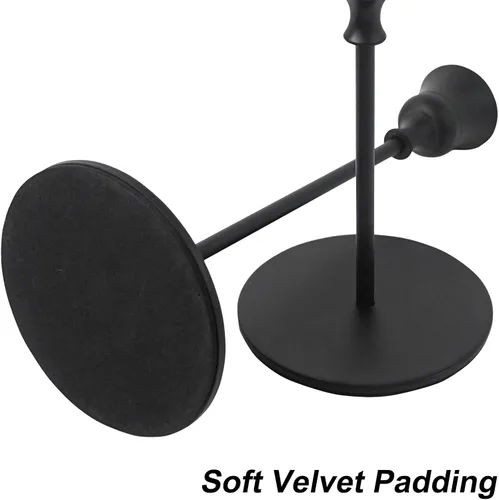 Vista 4 de DreamsEden Portavelas cónico negro – Juego de 2 portavelas de metal moderno decorativo alto para comedor, hogar, boda, fiesta, decoración festiva