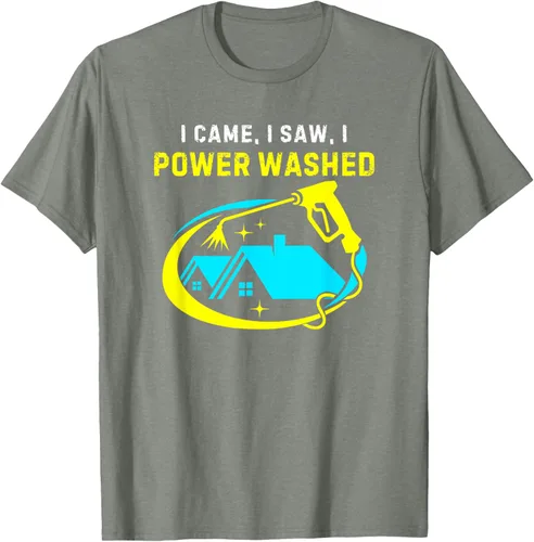 Vista 12 de Camiseta con texto en inglés "I Came, I Saw, I Power Washed Funny Power Washing", Negro