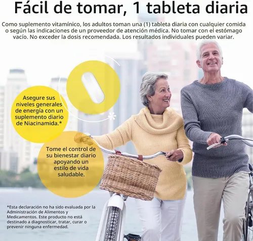 Vista 6 de 21st Century Tabletas de liberación prolongada de 500 mg de niacinamida, 110 unidades Vitamin B-3 Niacinamide 500 mg, Energy Metabolism & Skin