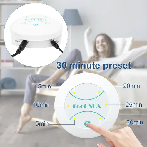 Vista 3 de Máquina de spa de baño de pies de desintoxicación iónica, limpieza iónica, máquina de spa de baño de pies con cubo azul para atención médica, viajes
