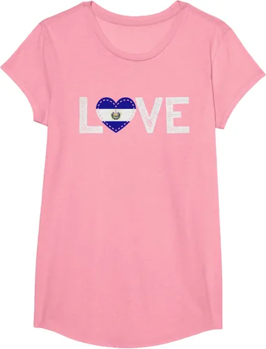 Vista 58 de Camiseta de regalo con la bandera de El Salvador LOVE, Negro, S