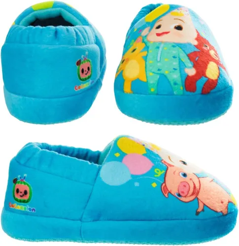 Vista 5 de Josmo Cocomelon - Pantuflas para niños y niñas, zapatos de casa para niños y niñas, pantuflas de felpa cálidas, zapatos de cocomelon (bebéniño)